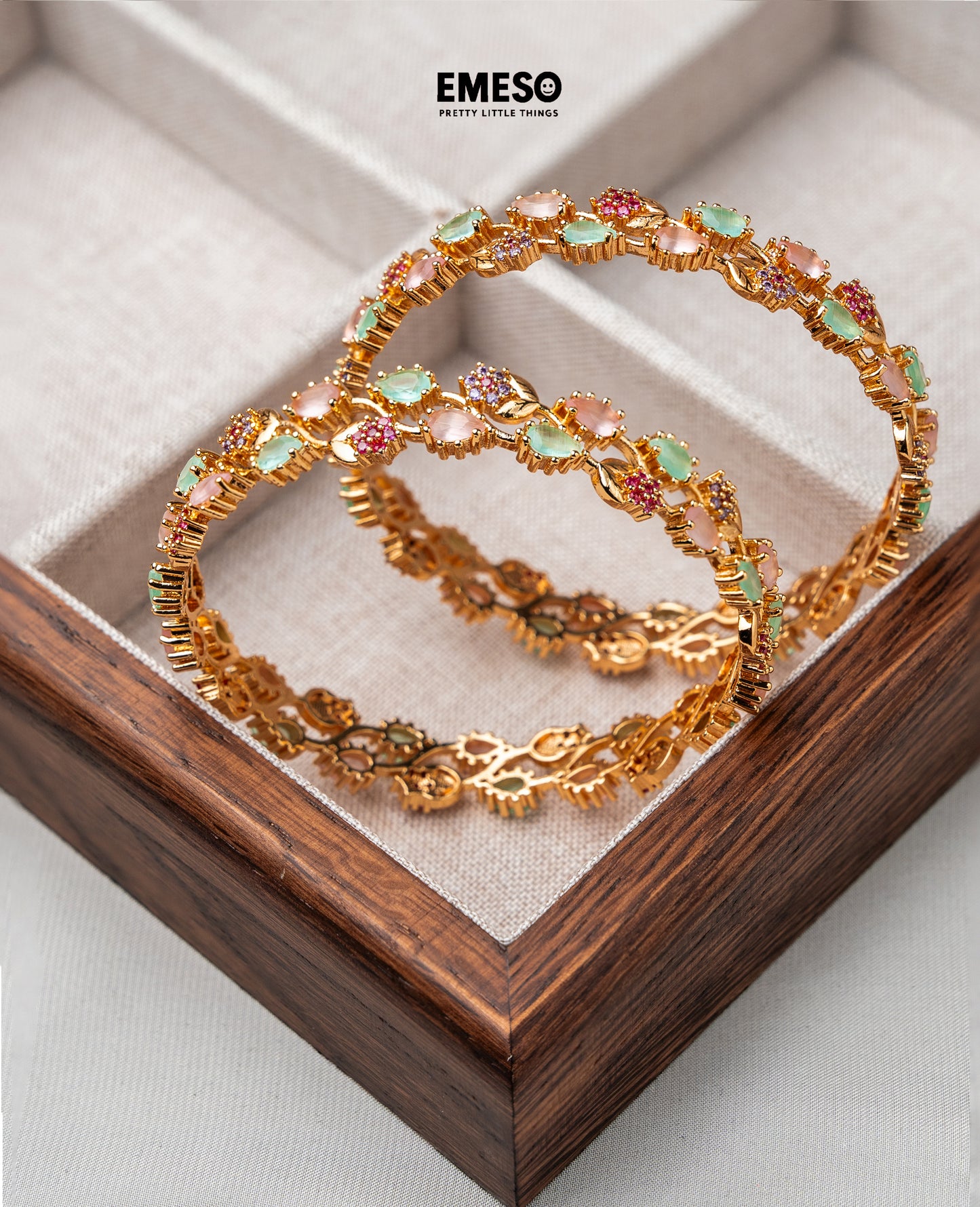Party Golden Ruby Emerald Designer Bangles