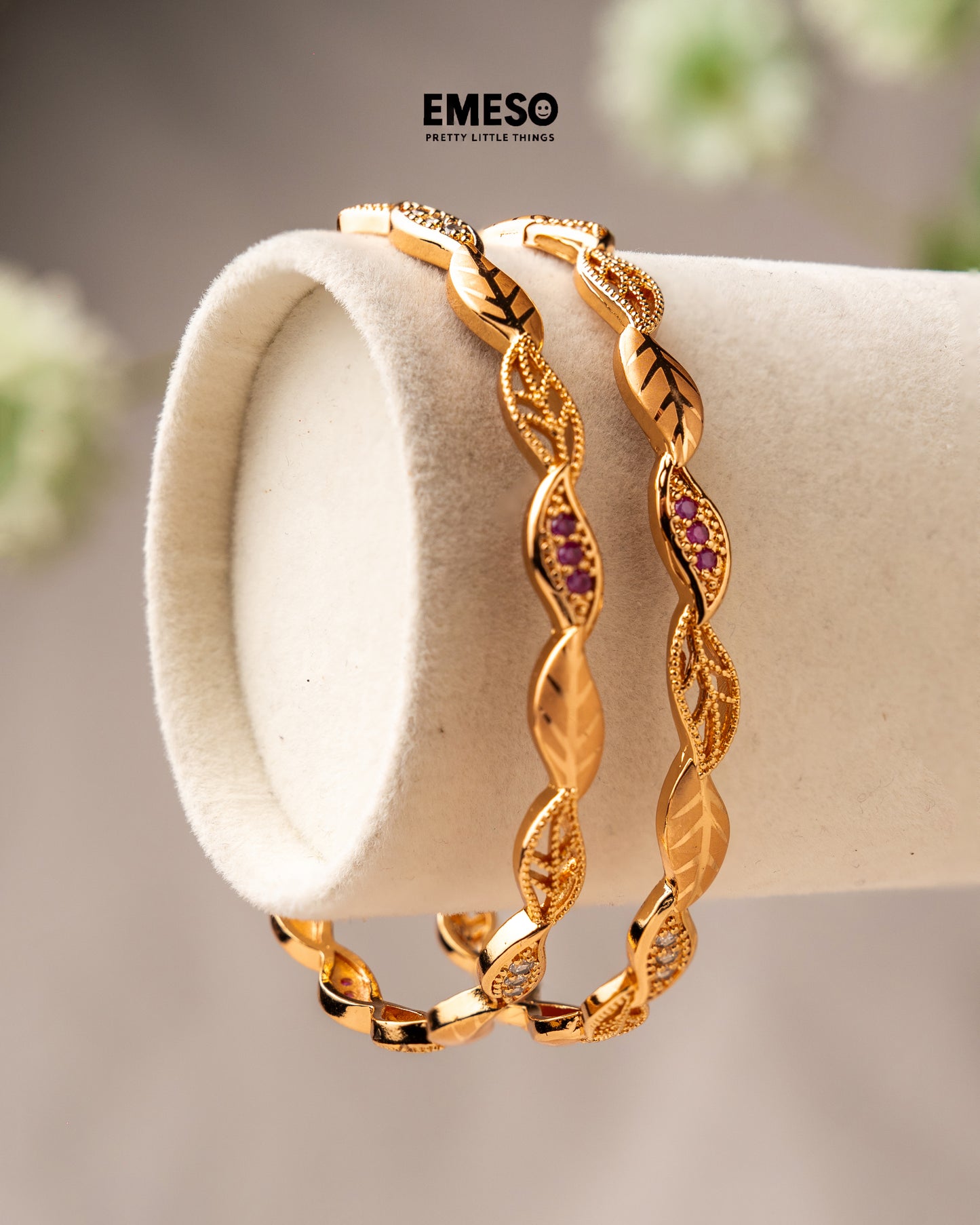 Golden Kada Leaves Bangles