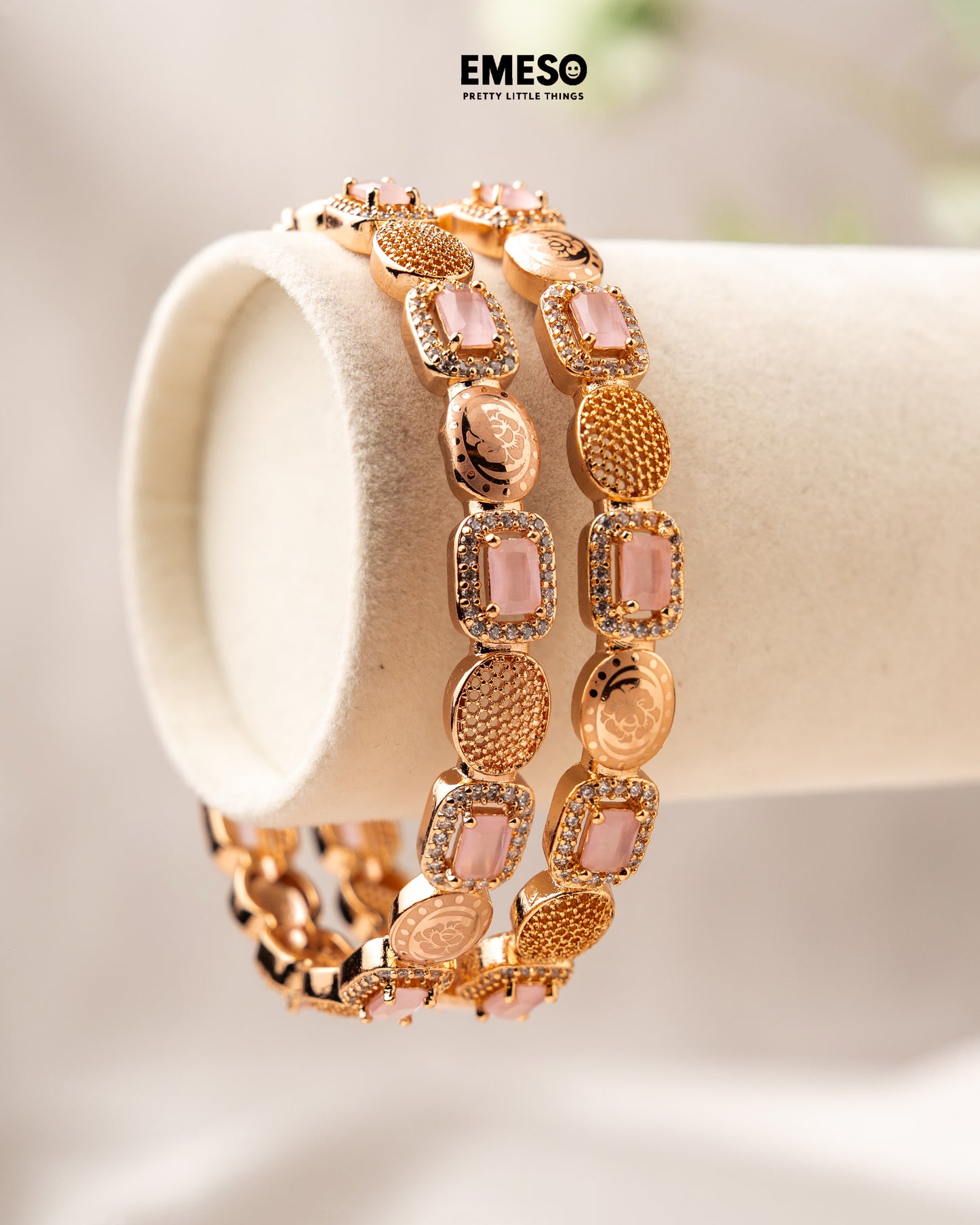 Rose Quartz Radiance Bangles