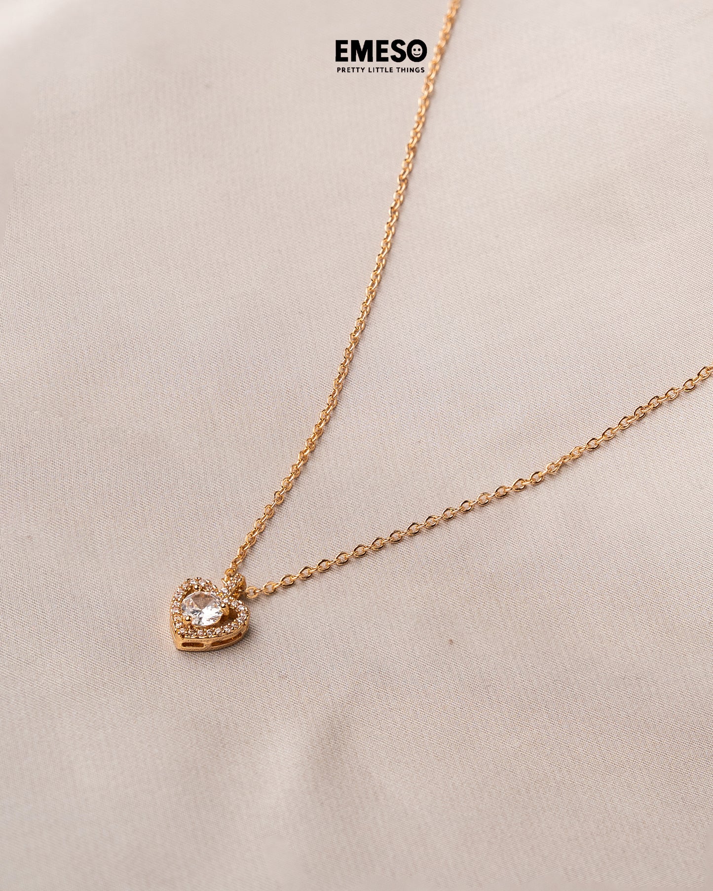 Zircon Heart Pendant Necklace