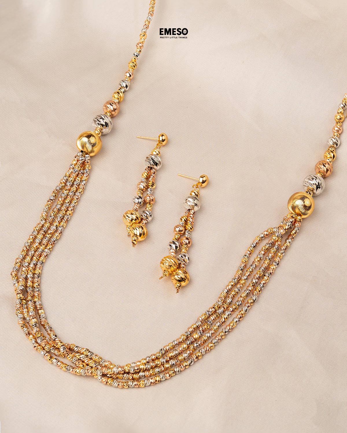 Two-Tone Beaded Tassel Necklace