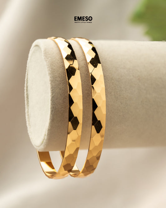 Hammered Hexagon Bangles