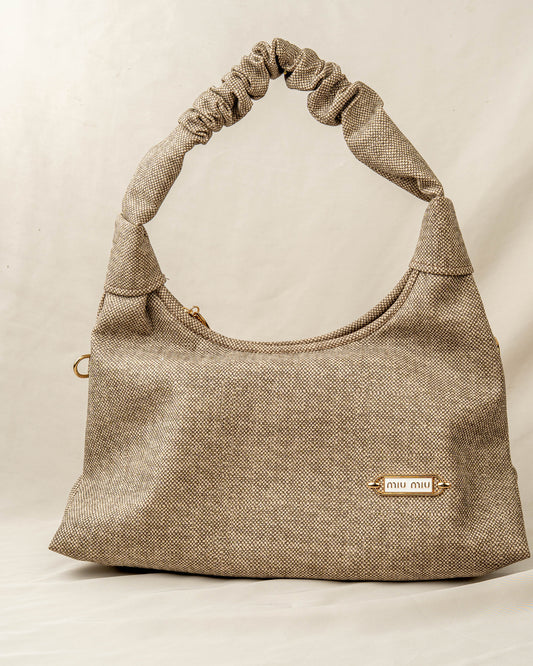 Beige Pia Raffia Bag