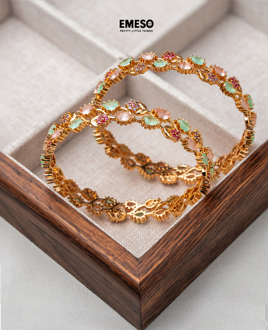 Party Golden Ruby Emerald Designer Bangles