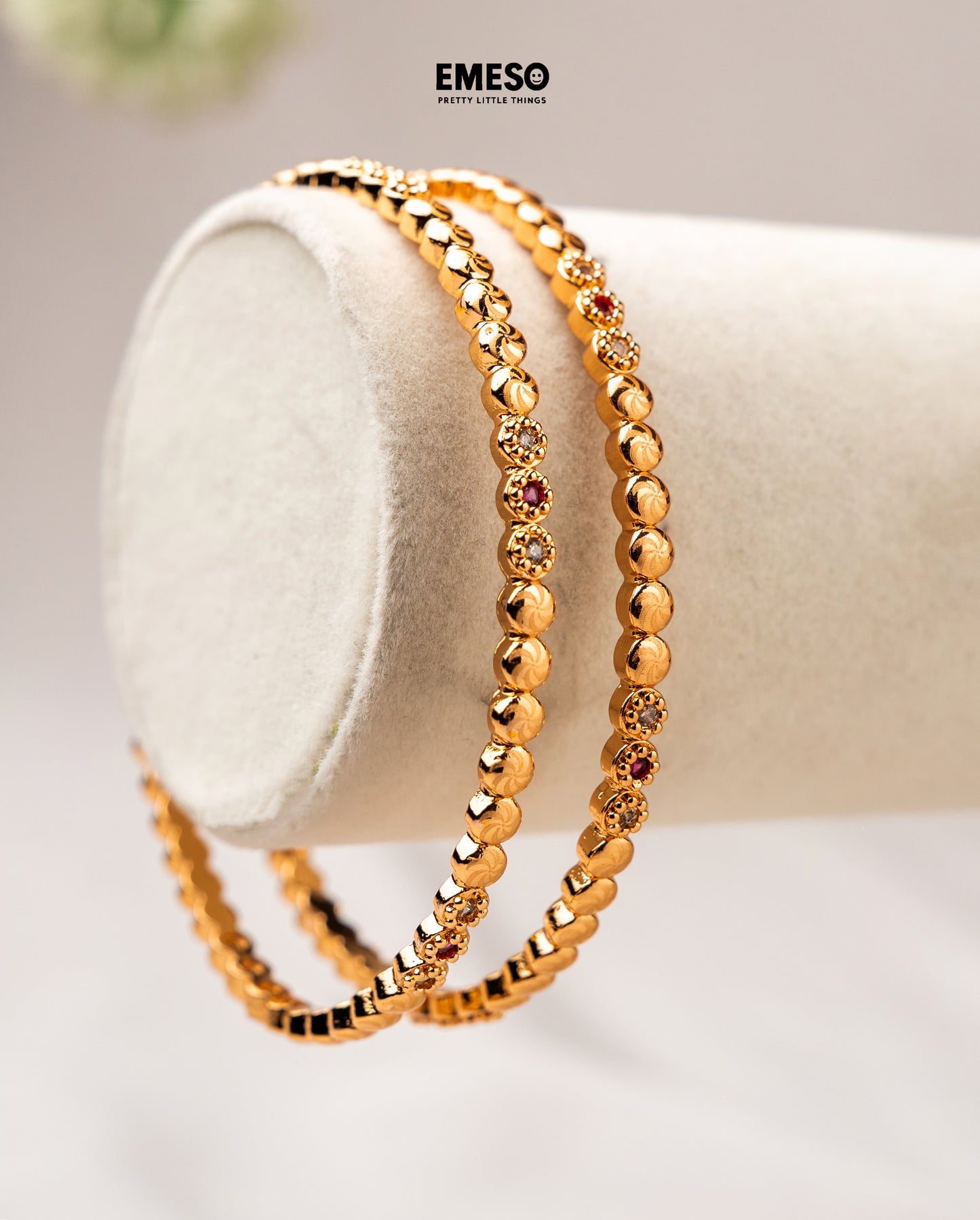 Impressive Dotted Gold Bangles