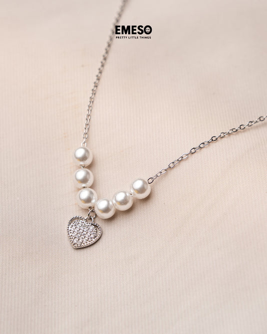 Pearl & Stone Beaded Chain Style Necklace