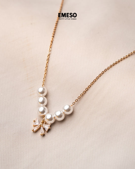 Pearl & Stone Beaded Chain Style Necklace