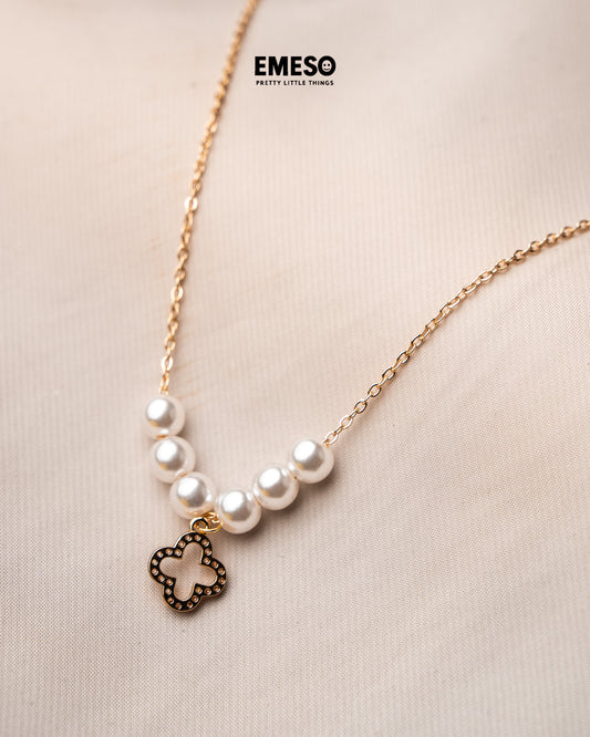 Pearl & Stone Beaded Chain Style Necklace