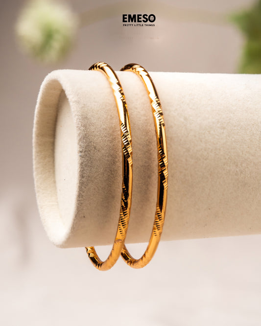 Engraved Gold Bangles