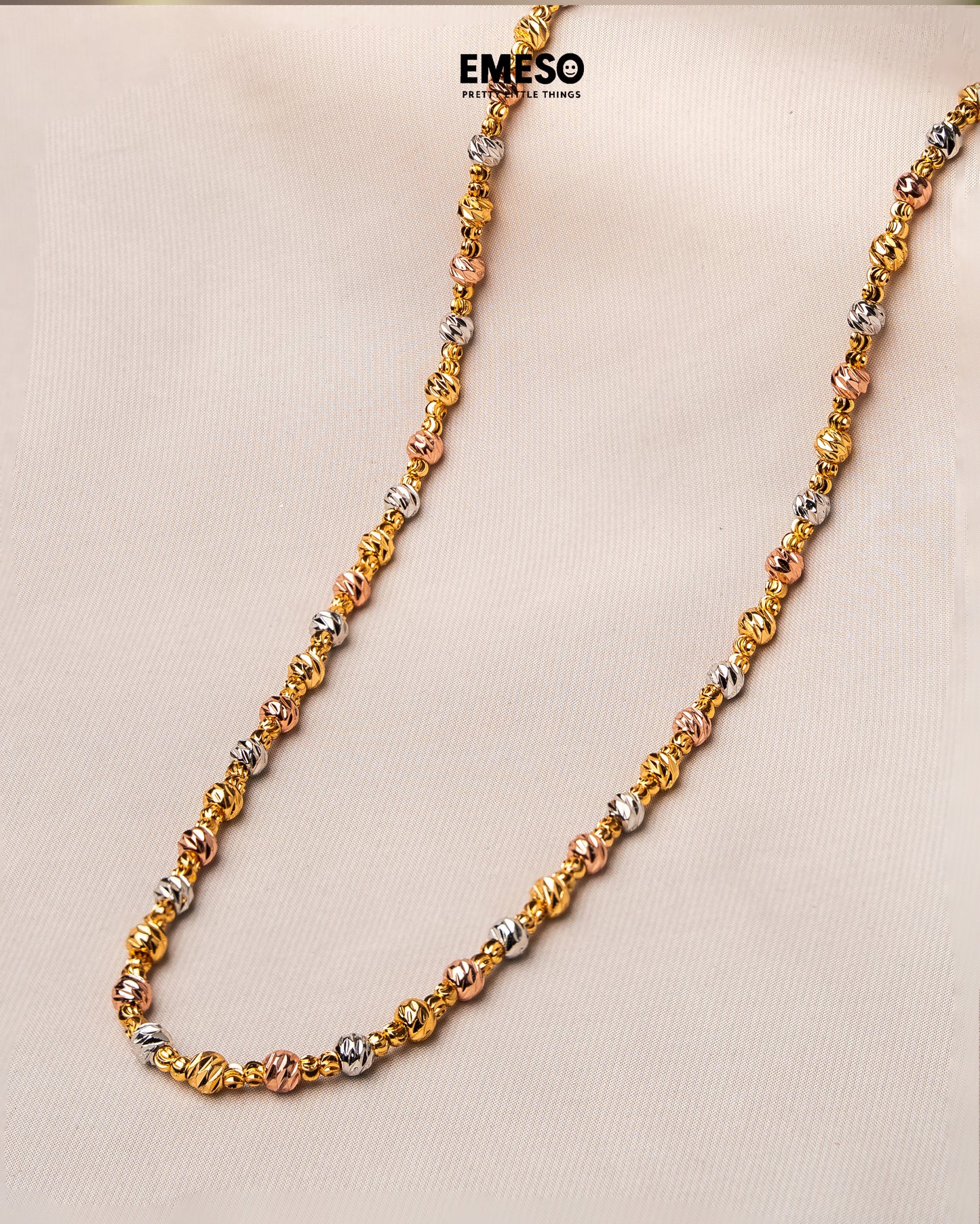 Tri-Color Beaded Necklace