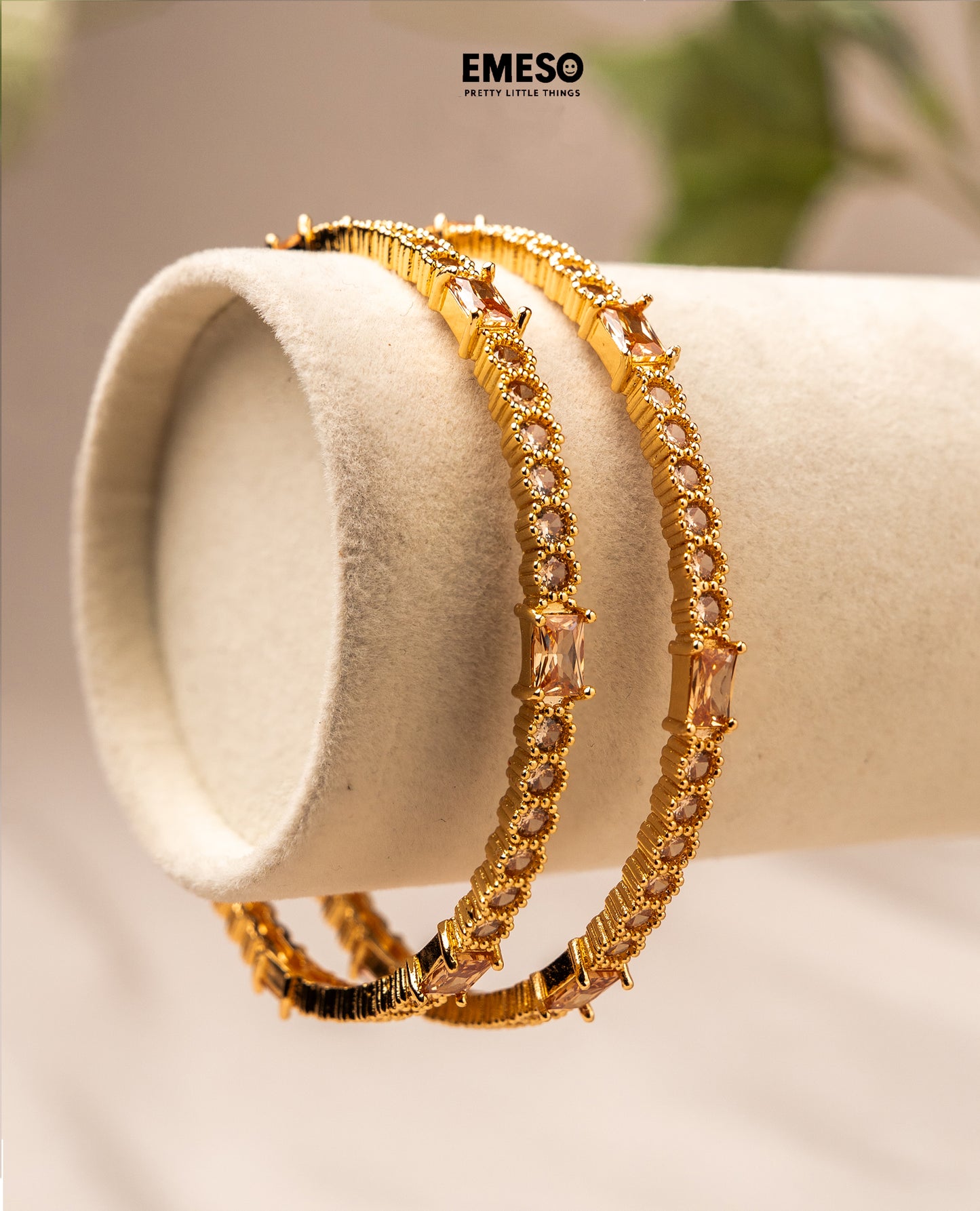 Regal Champagne Stone Bangles
