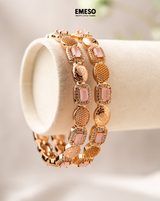 Rose Quartz Radiance Bangles