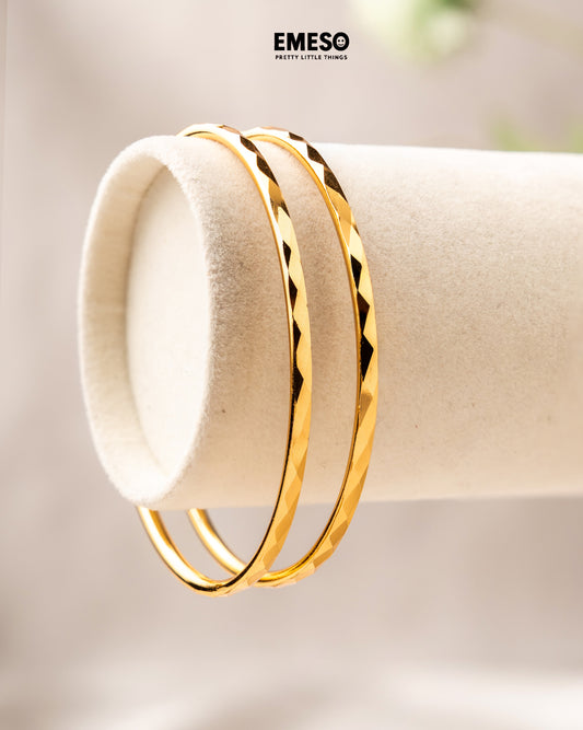Faceted Gold Hoops