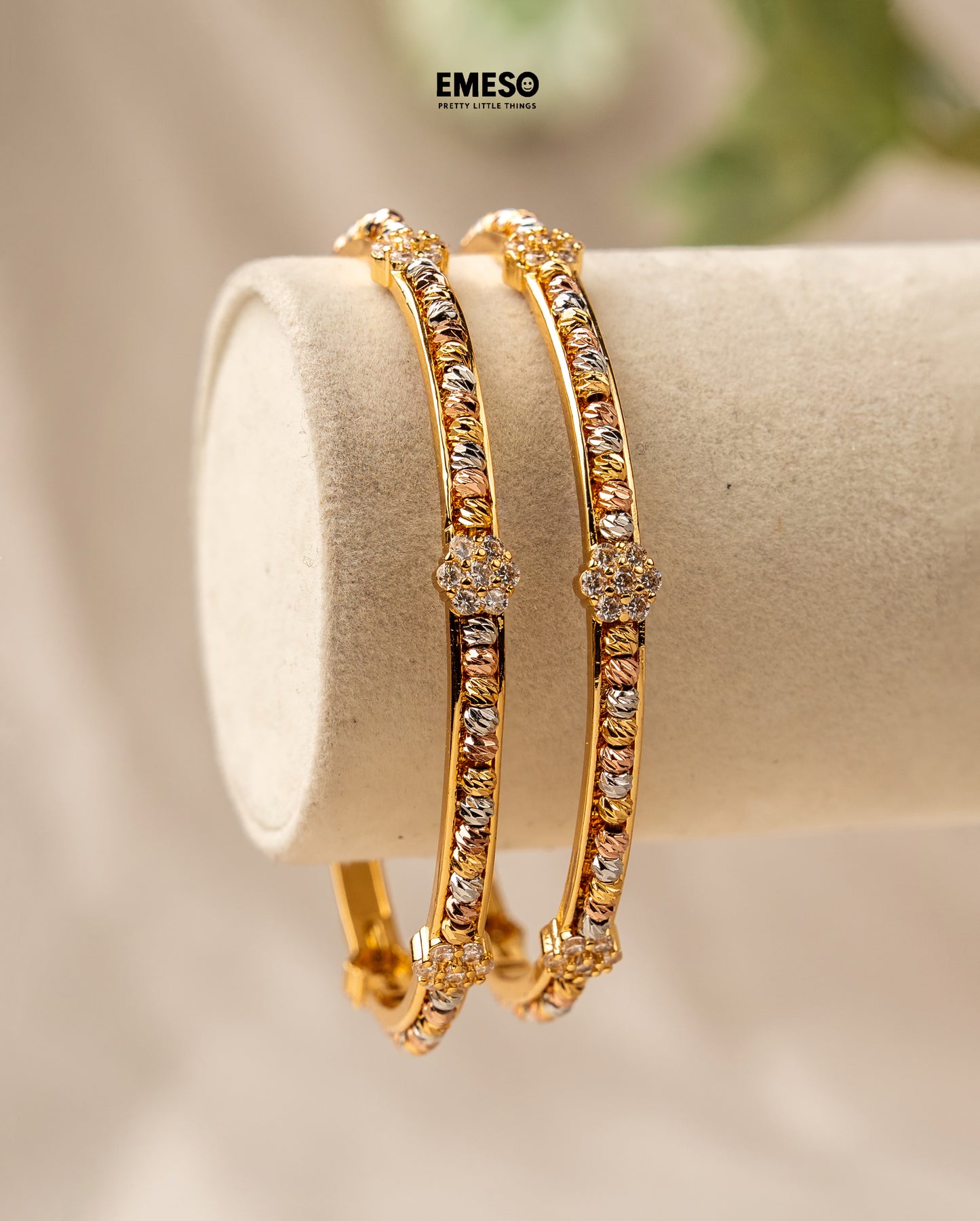 Opulent Design Gold Plated Trending Zircon Bangles